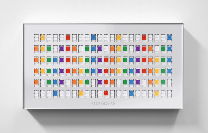 Vestaboard display in white